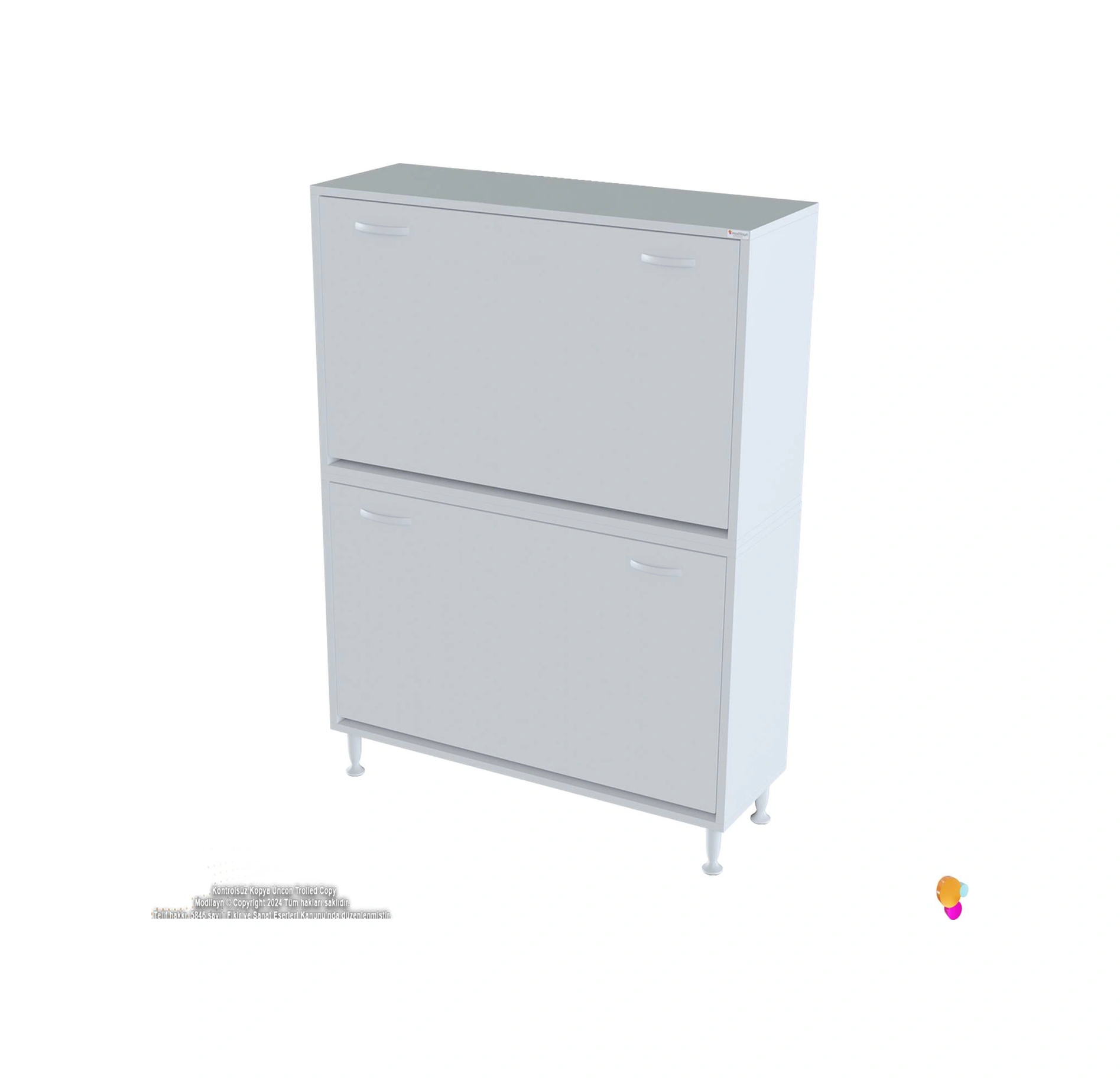 Esil Banyo Kirli Çamaşır Dolabı Banyo Dolabı 6 Bölmeli Saklayıcı Sepetli Dolap 100x138x325 Cm Beyaz