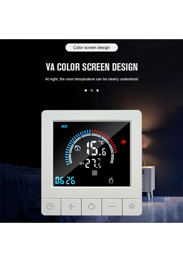 Xiyyadms Akıllı Su Isıtma Termostatı, Wifi Uzak Kontrol, 5-60 C Ayar, Programlanabilir, Çocuk Kilidi, Lcd Ekran, 90-240v, 3a Güç, Enerji Tasarruflu