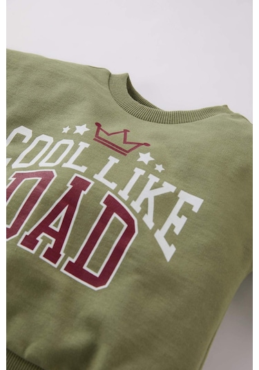 DeFacto Erkek Bebek 2'li Takım Bisiklet Yaka Baskılı Sweatshirt Beli Lastikli Alt D6768A524WNKH461 Haki DeFacto Erkek Bebek 2'li Takım Bisiklet Yaka Baskılı Sweatshirt Beli Lastikli Alt D6768A524WNKH461 Haki