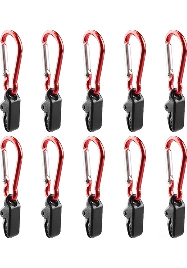 Skycity Kamp Çadırı Rüzgar Sabitleyici Klamplar - Plastik Alligator Kapağı + Kalebik Kanca Seti 10 Adet Çok Renkli