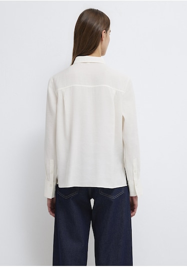 Mavi - Tencel Liyosel Karışımlı Ekru Gömlek 1211374-70057 Ekru