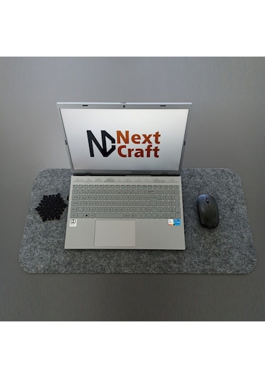 Çalışma Masası Düzenleyici Keçe Bilgisayar Mouse Pedi Masa Üstü Düzenleyici Mat 70x32 Cm K. Gri