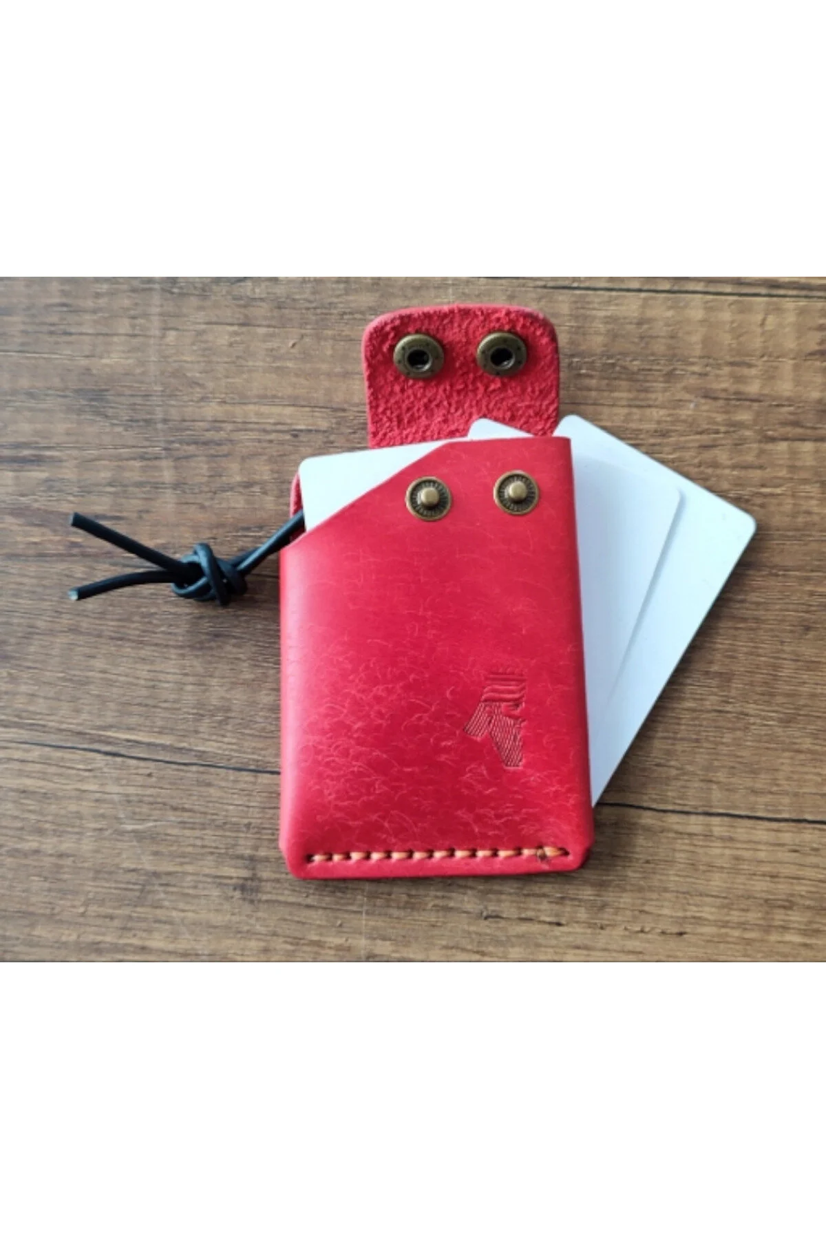 Sumerian Leather Craft Pueblo Deri Kartlık Dikey Kırmızı Kırmızı