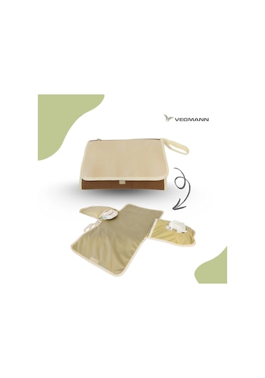 Vegmann Tender Kanvas Kumaş Anne Bebek Bakım Sırt Çantası Biberon Termos Gözlü Kahverengi-bej Kahverengi-bej Bej - Kahverengi