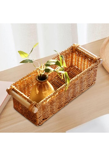 Suntek Magideal Taklit Rattan Sepetleri Depolama Sepeti Kutusu Ev Bar M