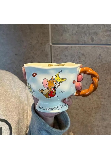 Yunboo Seramik Bardak, 360 Ml, Canlı Tasarım, Tüm Yaş Grupları İçin, 0-100 C Isı Dayanıklı,  Önerisi Kırmızı