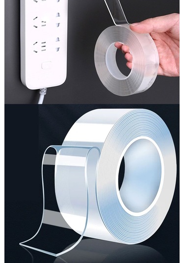 Şeffaf Çift Taraflı Bant,çift Taraflı Yapışkan Bant Şeffaf 19mm X 4m 4 Metre
