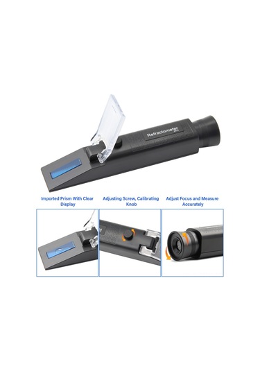 Tenfowee El Tipi Portatif Çelik Kristal Refraktometre - Antifriz Donma Noktası, Ürea Konsantrasyonu, Akü Elektroliti Ve Fren Sıvısı Ölçüm Aracı 2 M