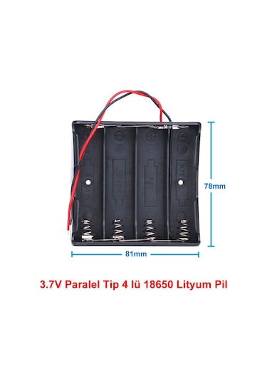 18650 2 Tel 4lü Pil Kutusu Paralel 4 Adet 3.7v Paralel Lityum Lion Batarya Yuvası Mobil Güç Kaynağı