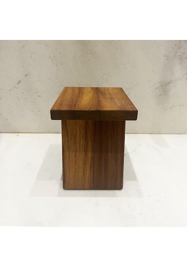 Shark Anatolia Iroko Ahşap Banyo Taburesi Oturak Kahverengi