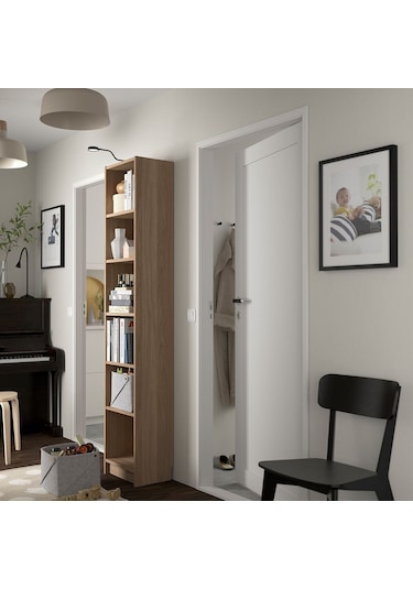 Kitaplık, Meşe Görünümlü, 40x28x202 Cm Abanoz