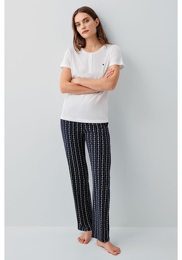 Pierre Cardin Kadın Beyaz Pijama Takım Beyaz
