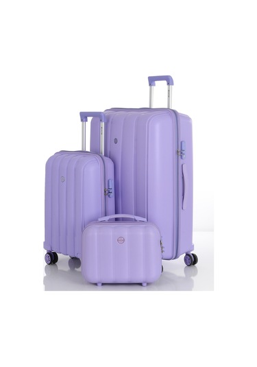 Mçs Polipropilen 3lü Valiz Seti Büyük & Kabin & Makyaj V305 S21yy1000082-set 00025 Lila