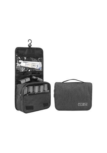 Sones Çok İşlevli Taşınabilir Kanca Tipi Seyahat Yıkama Saklama Çantası Kozmetik Çantası Gri Gri