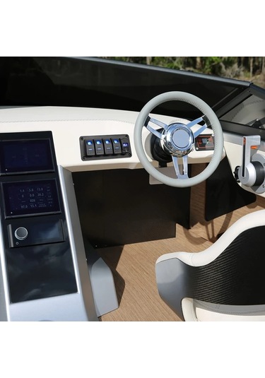 Xuweiwei 4 Gang Rocker Anahtar Paneli Blue 4.8 Amper Cift Usb Sarj Volmetre 12v 24v Dc Gece Parlayan Sticker