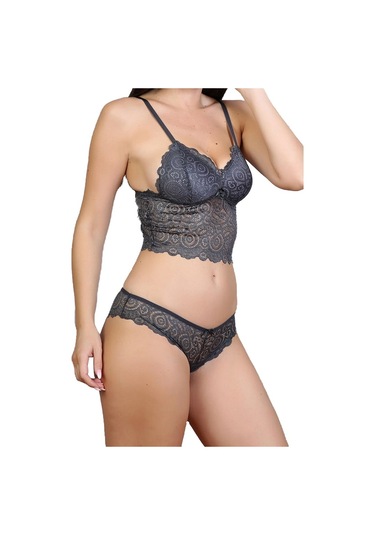 Nipora Kadın Dantelli Uzun Sütyen Takımı Bralet Takımı 80169