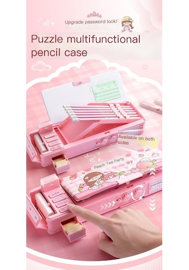 Çok Fonksiyonlu Kırtasiye Kutusu Şifreli Kilit Kalem Kutusu