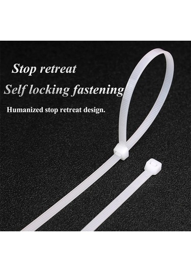 Kablo Bağları Kendinden Kilitlemeli Naylon Kablo Fermuarlı Bağlar 100 Adet 3.5x200 White 100pcs Diğer