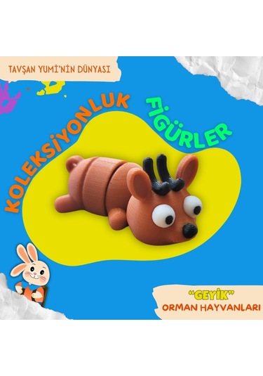 Tavşan Yumi Orman Hayvanları Koleksiyonu- 4 Parça 5-7 Cm Hareketli Oyuncaklar Ve Bilgilendirici Kartlar "