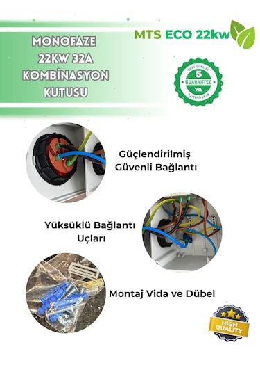 Mtsevcharger 22 Kw Vıko Sigorta Trifaze 5x32 Kaçak Akım Roleli Taşınabilir Elektrikli Araç Şarj Cihazı Kombinasyon Kutusu Pano 4x40 3x40 Sigorta 22.0 KW