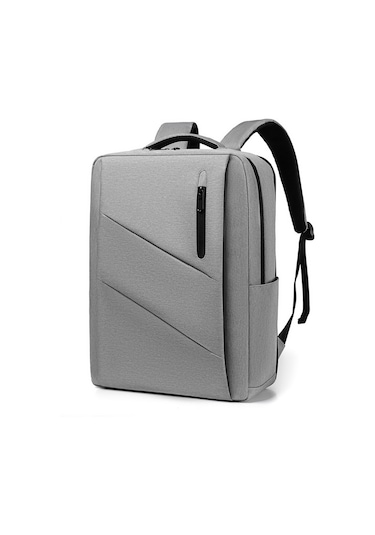 Sones Usb Şarj Portlu 17" Laptop Sırt Çantası, Su Geçirmez Sırt Çantası Gri