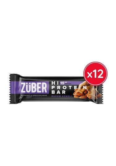 Züber Badem Ezmeli Yüksek Protein Bar 12 x 45 G