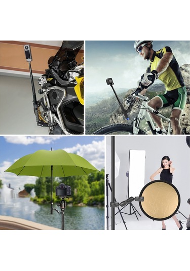 Springsun Puluz Pu849b Esnek Motosiklet Süper Kelepçesi Çift Yengeç Kelepçeleri 360 Dönebilen Spor Kamerası Gidona Sabit Montaj