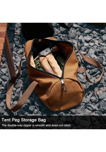 Skycity Kamp Çadır Çivi Depolama Çantası - Dış Mekan Aletleri, Rüzgar Teli, Çekiç Saklama Torbası - Kalın Kumaş - Siyah Siyah