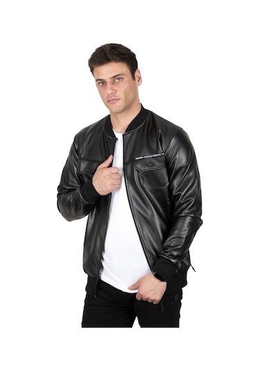 Deepsea Erkek Siyah Suni Deri Kolej Mont 23020660 Siyah