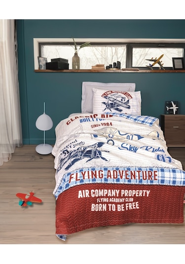 Cotton Box Junior Tek Kişilik Complete Set Flying Gri