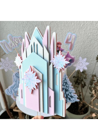 Karlar Ülkesi Elsa Temalı Kız Çocuk Doğum Günü İsme Özel 3d Pasta Süsü Seti Cake Topper Çocuk