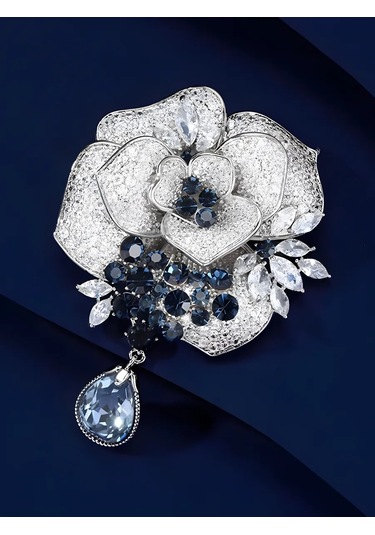 Bijoubijou Brosh Çiçek Gül 431720937 Gri