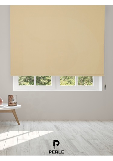 Br Perle Home Bej Rengi Düz Mekanize Stor Perde Yüksek Kalite Metropol Serisi Bej