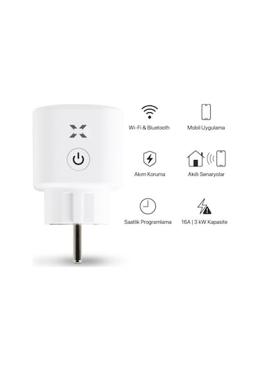 Xenon Smart Akıllı Akım Korumalı Wi-Fi/Bluetooth Priz 3 Adet X7013