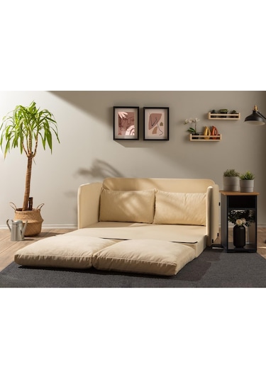 Pafu Saga Xl İkili Katlanır Yataklı Koltuk Soho Krem