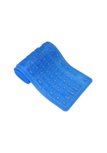 Dancemonkey 108 Tuş Esnek Katlanabilir Klavye Su Geçirmez Toz Geçirmez Mavi, Dizüstü Bilgisayar Kullanıcıları İçin Sessiz Tuşlar