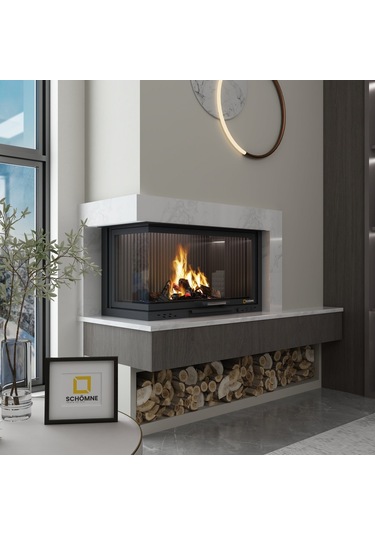 Schömne Elegance Asansörlü Çelik Şömine Haznesi Sol Açık 160 Lık