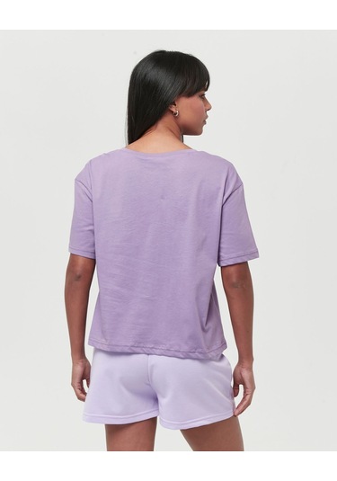 Bella Dossi Pamuklu Kısa Kollu Baskılı Kadın Şortlu Pijama Takımı Lila