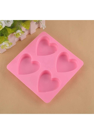 Ximistore9 Pembe Silikon Kalp Şekilli Kek Kalıbı - Esnek, Dayanıklı, Kolay Çıkarma - 15.5x15.5x1.8 Cm Diğer