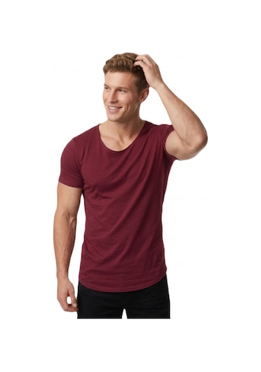Deepsea Erkek Bordo Geniş Yaka Likralı Tişört Oval Yaka Slim Fit Eteği Oval Açık Yaka T-shirt 1801199 Bordo Deepsea Erkek Bordo Geniş Yaka Likralı Tişört Oval Yaka Slim Fit Eteği Oval Açık Yaka T-shirt 1801199 Bordo