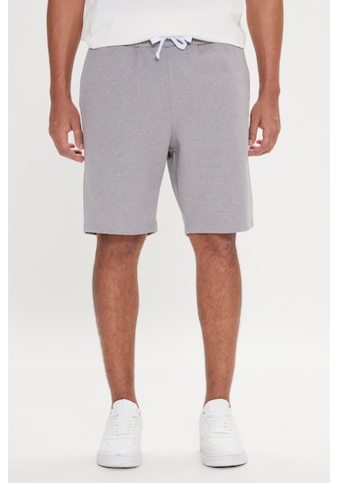 Ac&Co / Altınyıldız Classics Erkek Grı Melanj Standart Fit Normal Kesim Cepli Rahat Örme Şort Gri Melanj