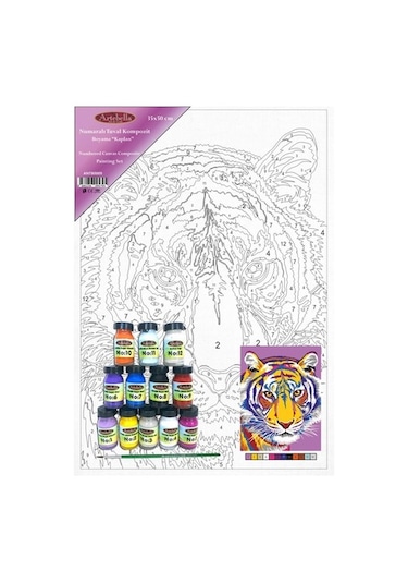 Artebella Numaralı Tuval Kompozit Boyama Antb0009 "Kaplan" 35X50