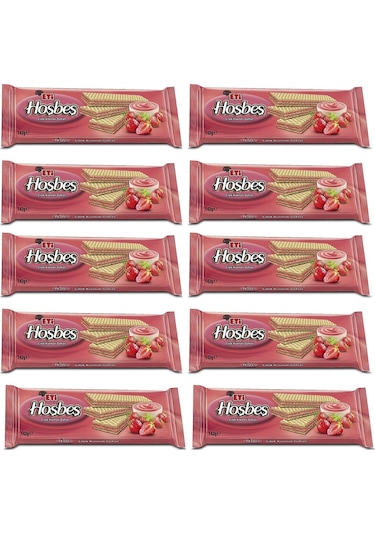 Eti Hoşbeş Çilek Kremalı Gofret 10 x 142 G