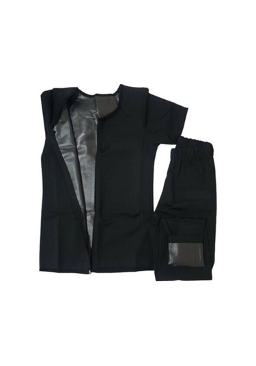 Sweet Sweat Termal Sauna Pro Unisex Fermuarlı Termal Takım Siyah