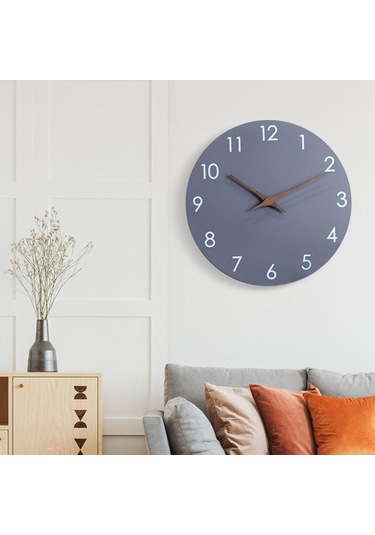 Homyl Duvar Saati 10 ''dekoratif Basit Sessiz Dekor Oturma Odası Gri