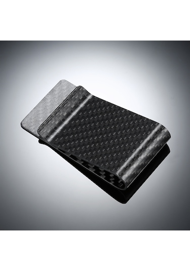 Siyah Karbon Fiber Cüzdan Para Klip Kredi Kartı Kartvizit Siyah Diğer