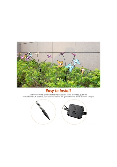 Suofeng Güneş Enerjili 8 Ayağlı Bahçe Dekorasyon Lambası, Demir Çelik Kelebekler, Ip65 Su Geçirmez, Sıcak Işık, 2 Adet Set Ilık Beyaz