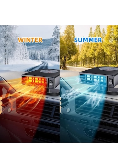 Wondernest 2025 Yükseltmesi Taşınabilir Lichen Isıtıcısı, Araba Ve Ev Kullanımı İçin 2'si 1 Arada Hızlı Isıtıcı Fj Siyah