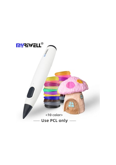 Teltree Myriwell Rp-300b Mavi 3d Yazıcı Kalemi - 10 Renk Pcl Filament + 10 Resim Kitabı, Çocuklar İçin Güvenli, Kreativite Geliştirici