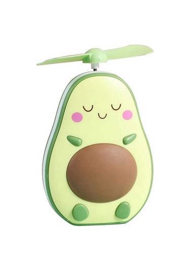 Mini Led Makyaj Aynası Ve Fan 2'si 1 Arada Entegre Sevimli Avokado Şekilli Pratik Taşınabilir Usb Şarjlı El Fanı, Kahverengi 6450 Renkli